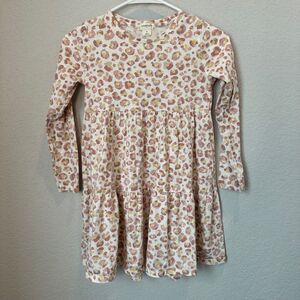 Girl’s Crewcuts J. Crew White Pink Animal Print Tiered Cotton Dress - Size 8 EUC